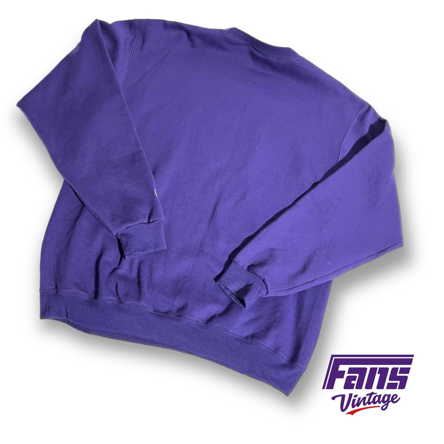 Champion TCU Crewneck Sweater with Stitched Satin Lettering