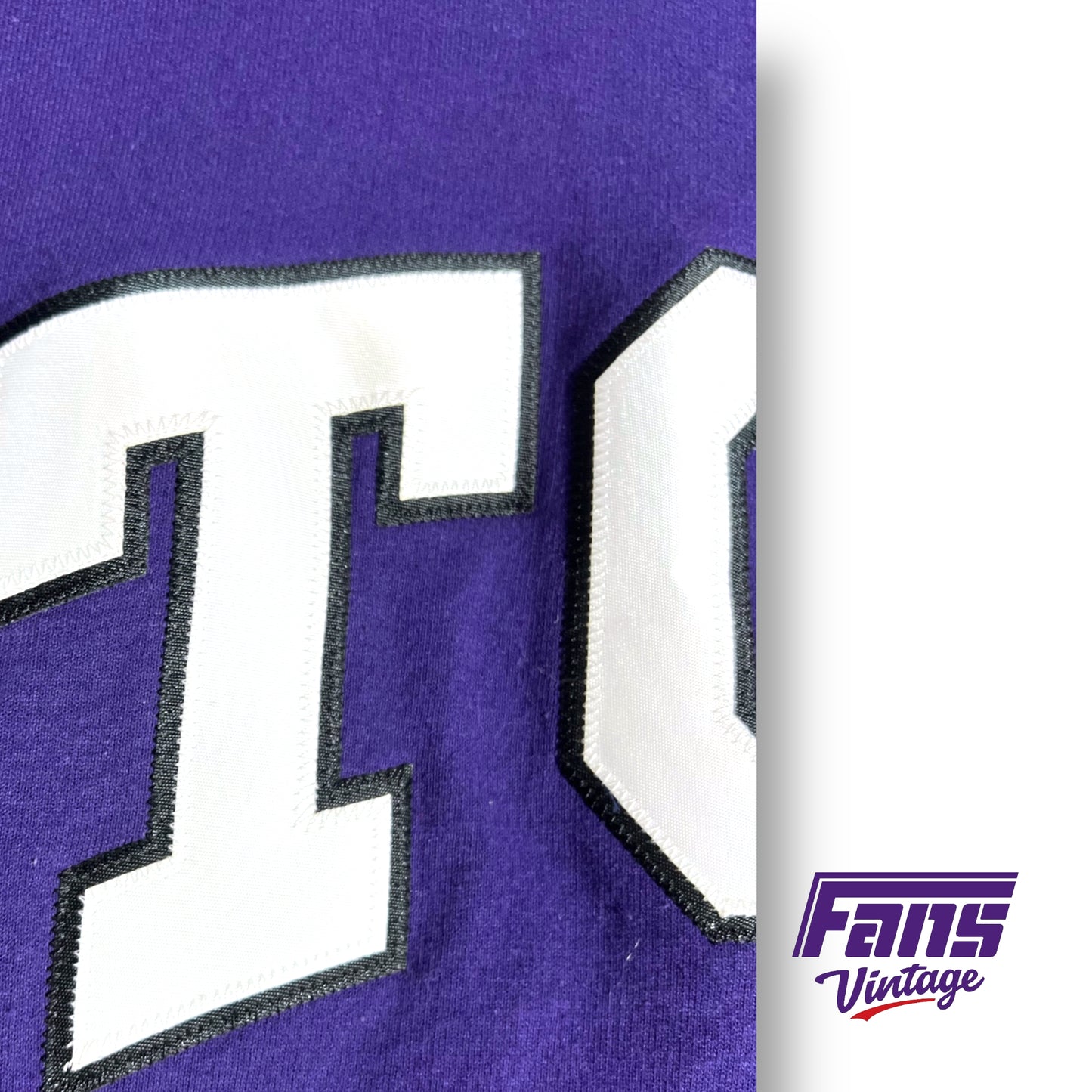 Champion TCU Crewneck Sweater with Stitched Satin Lettering