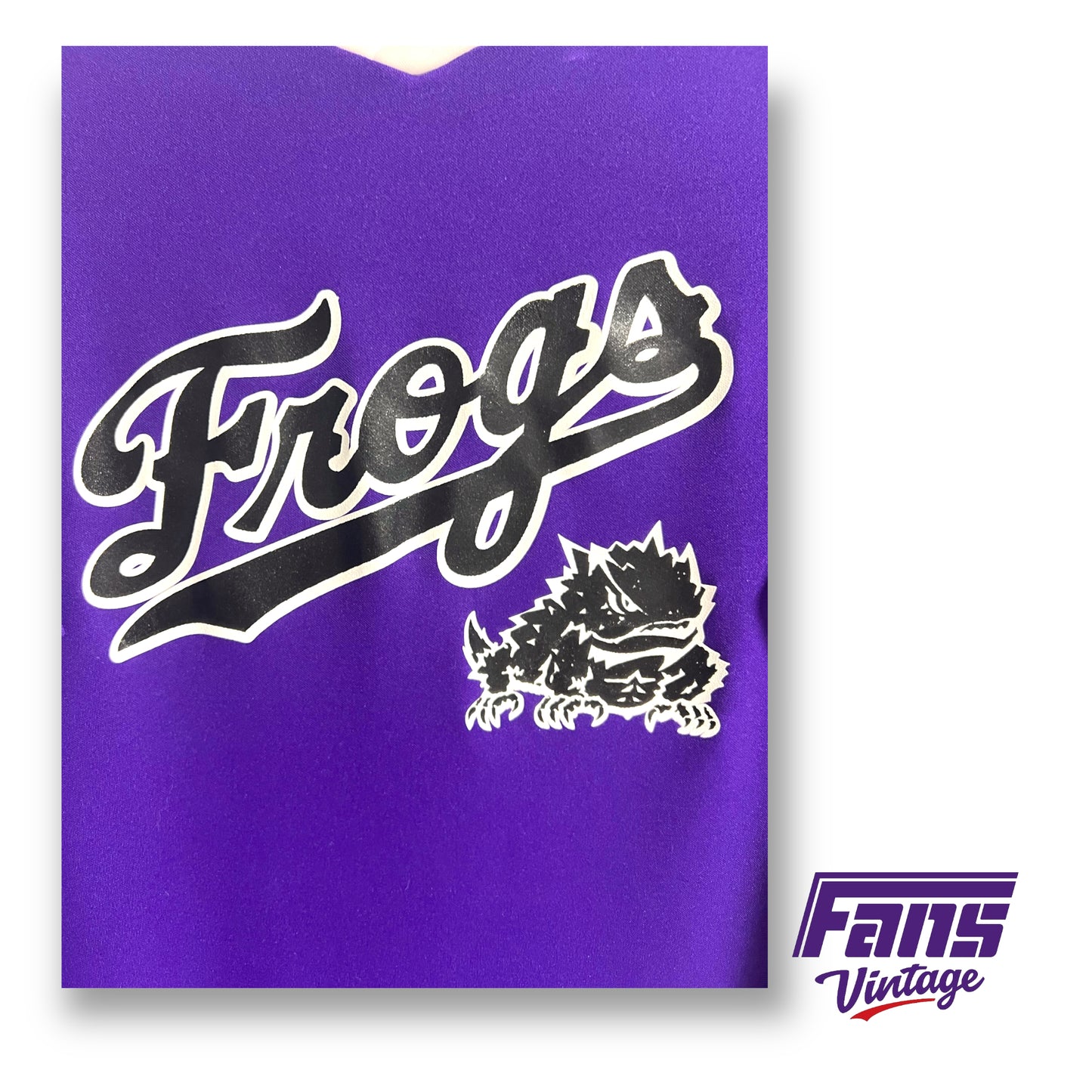 TCU Frogs Script Baseball Style Warmup Jersey