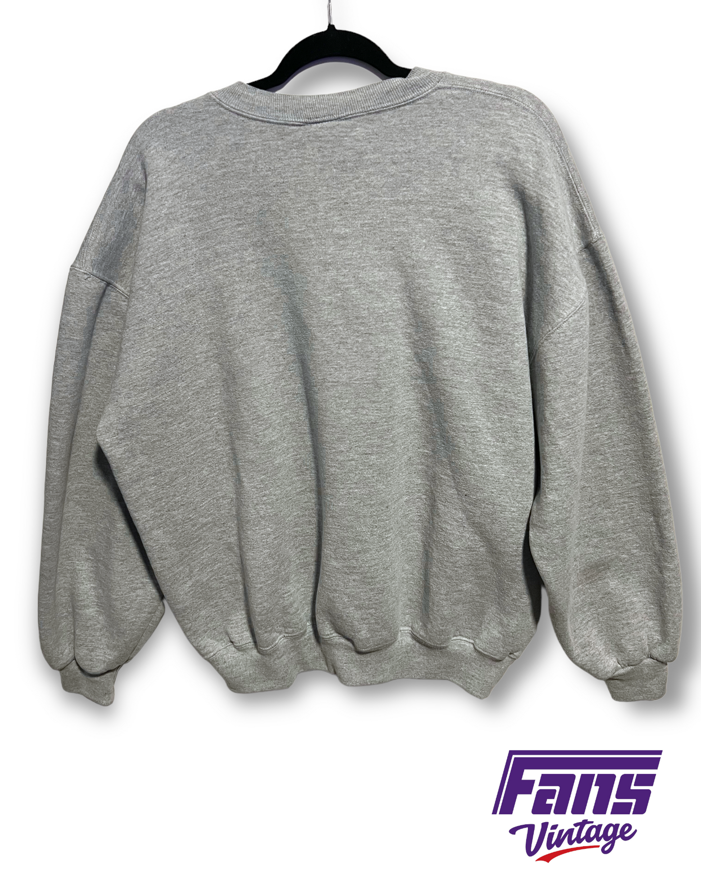 Vintage TCU Crewneck - Heather Gray with Purple Embroidery