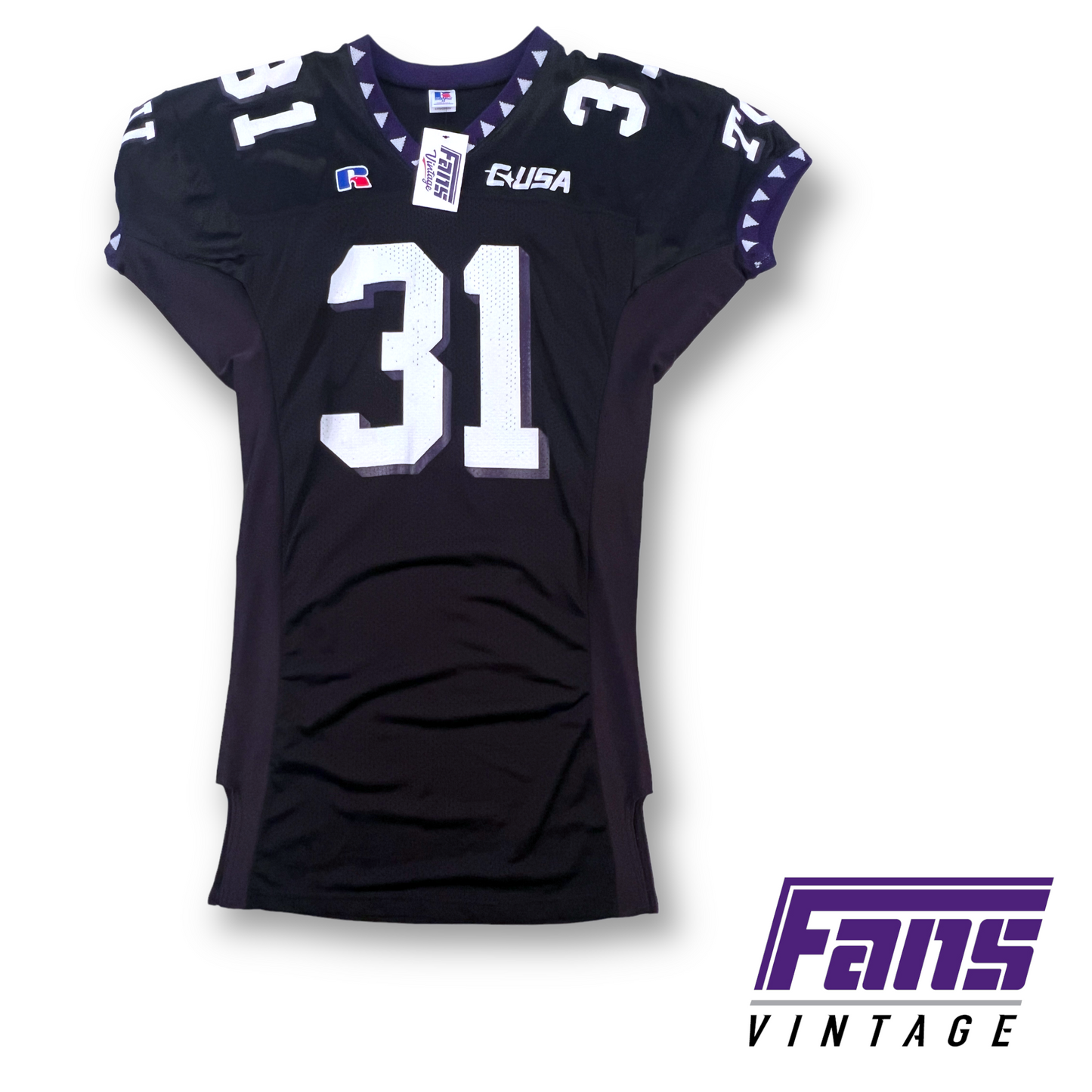 Game worn! Vintage 2000s black LT era Vintage TCU Football Jersey #31