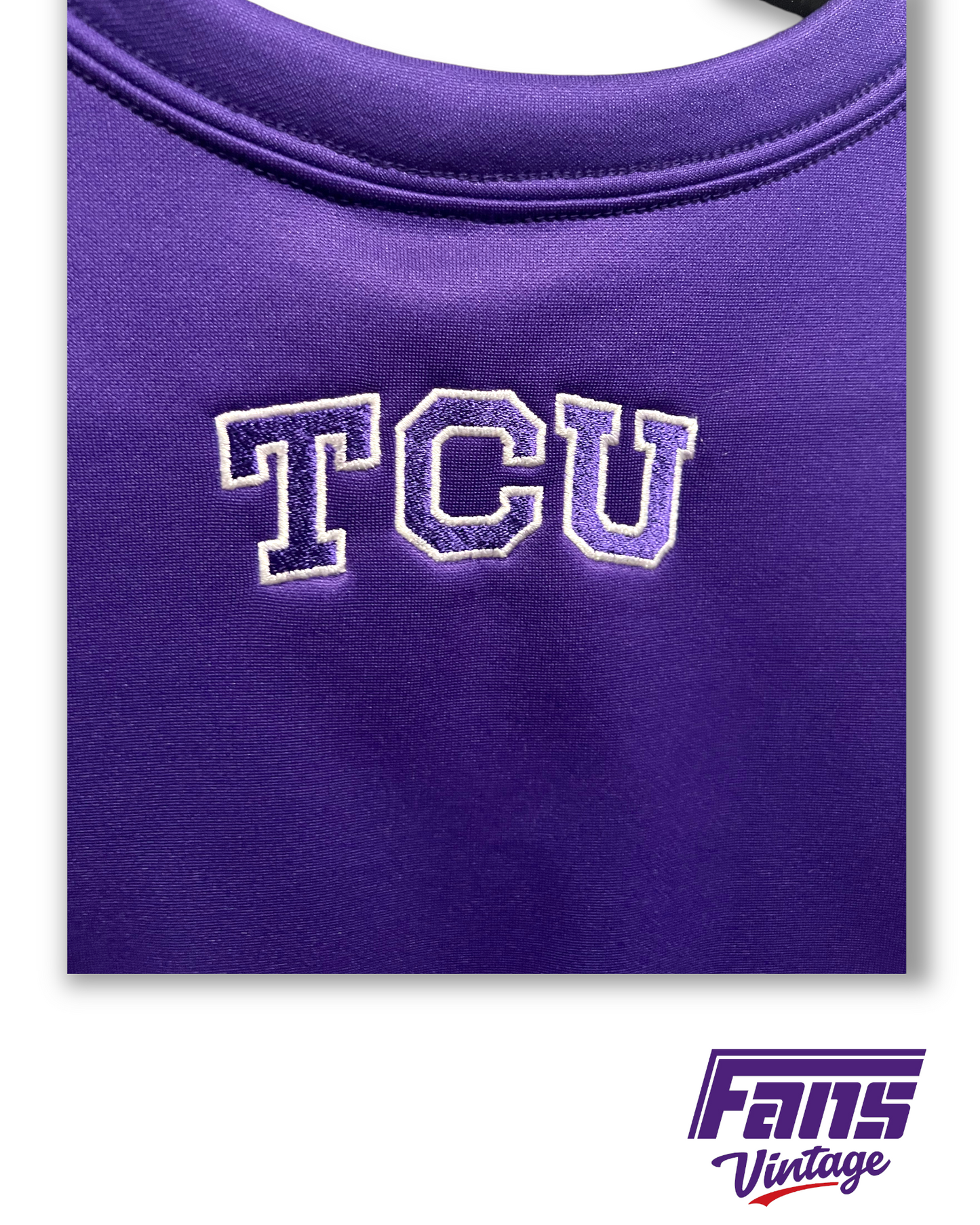 Team Issued! TCU Nike Center Swoosh Modern Crewneck with GIANT stitched Horned Frog!