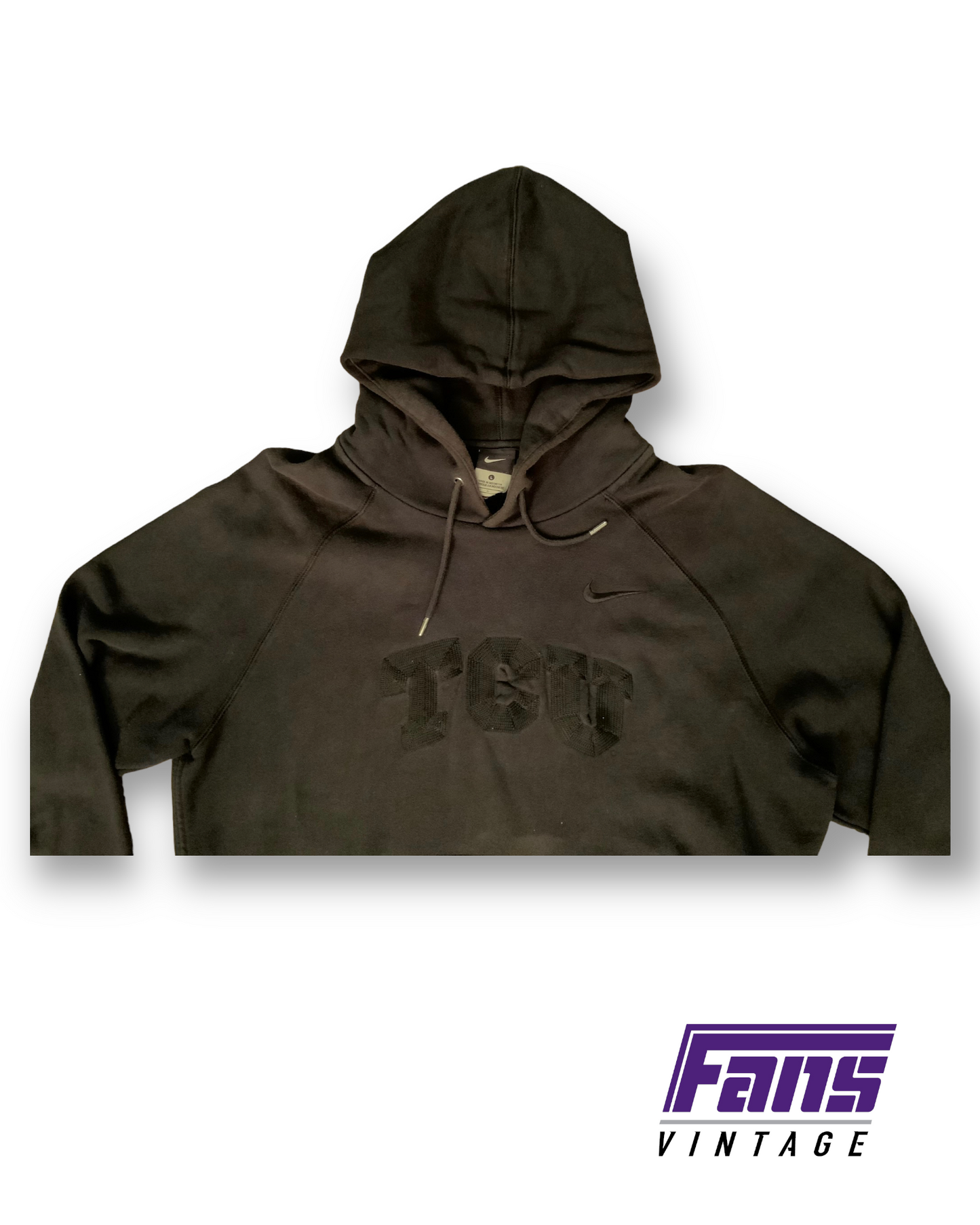 Unique TCU Team-Issue Blackout Hoodie with awesome stitched logo!