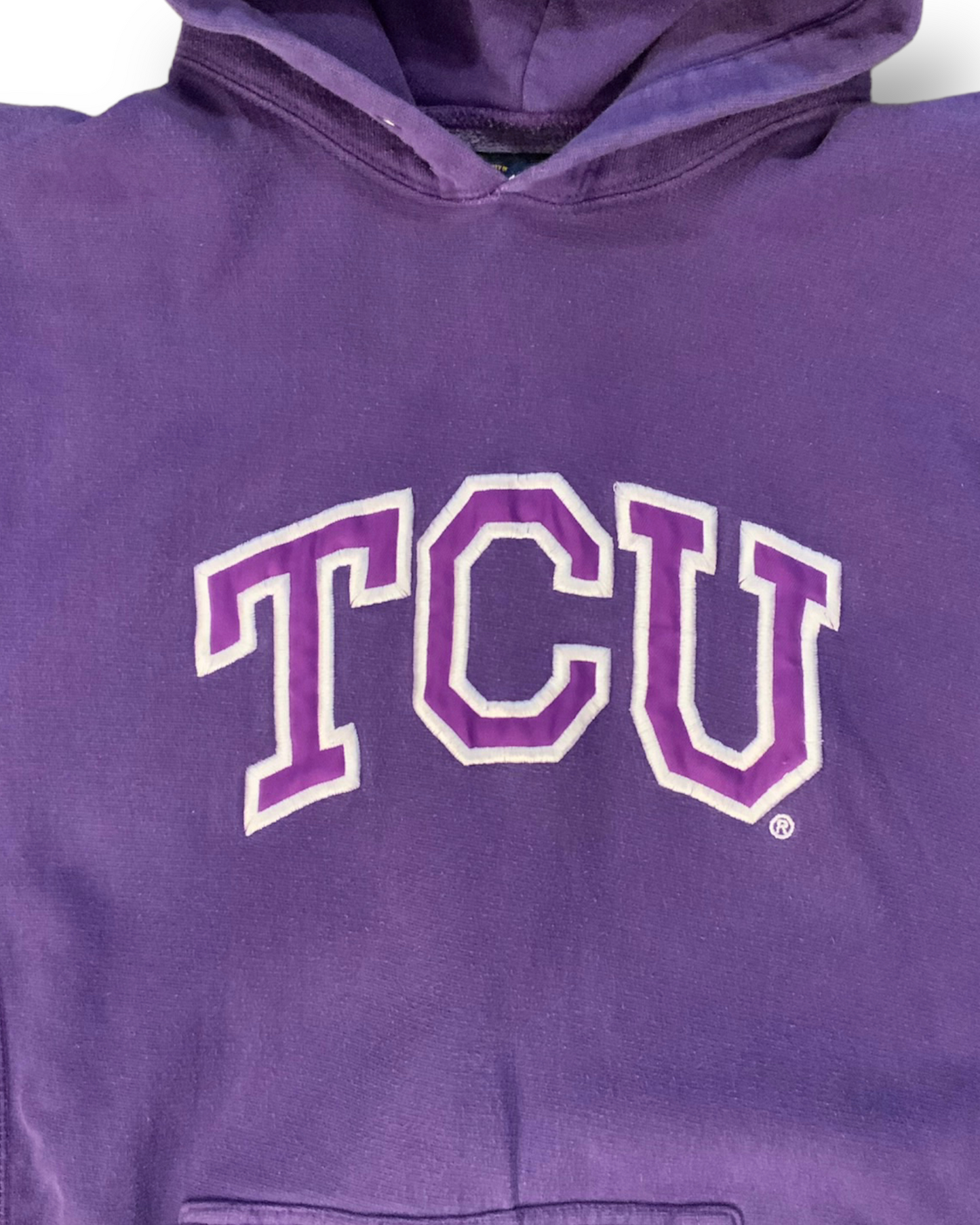 Vintage TCU Hoodie - Steve & Barry's Giant Logo Embroidered Sweater