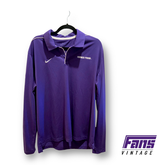TCU Team-Issue Game Worn! Nike Sideline Long sleeve Coach's Polo