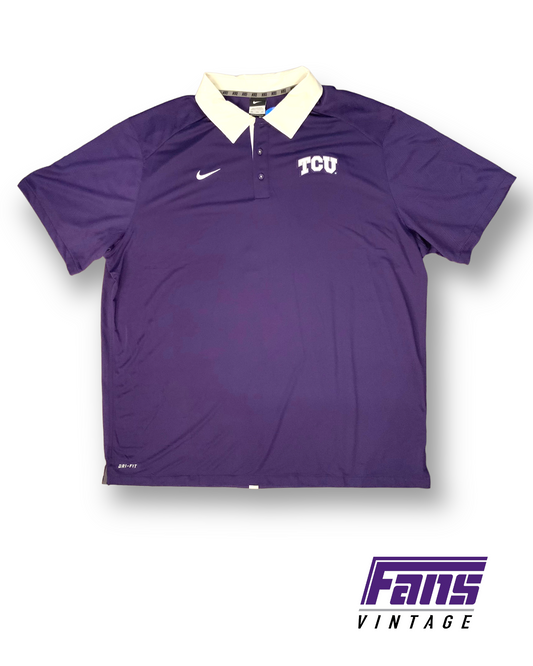 New with tags! TCU Football Team-Issue Nike Drifit Coach's Sideline Polo - New Orchid Purple