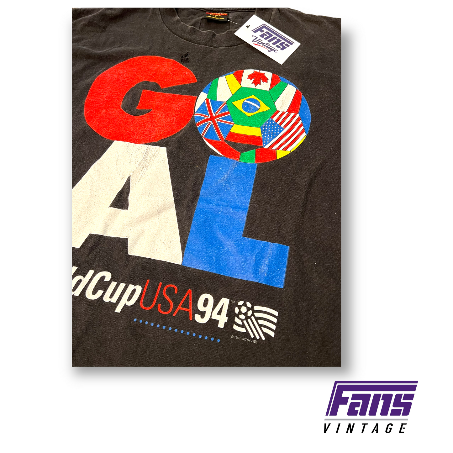 Awesome Distressed Vintage 1994 USA Soccer World Cup GOAL Tee