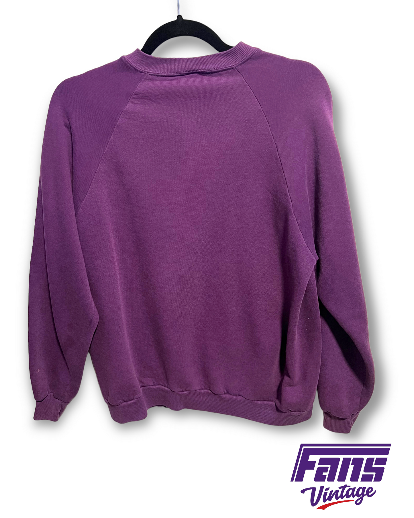 Gorgeous! 1980s Vintage TCU Crewneck with Raglan Sleeves and School Seal Logo