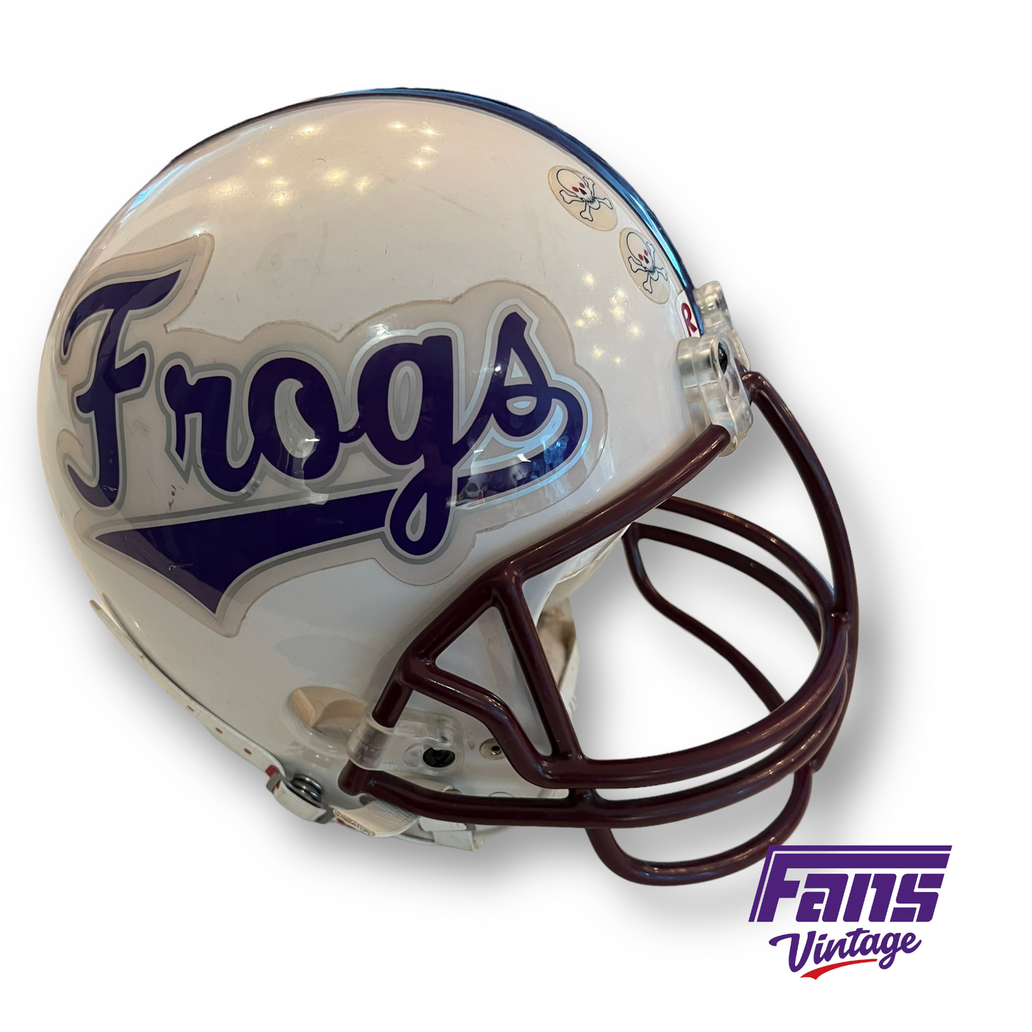 Unique! Script font "Frogs" Vintage 80s Football Helmet