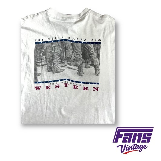 Tri Delta Kappa Sig Vintage 90s TCU Greek Party Tee