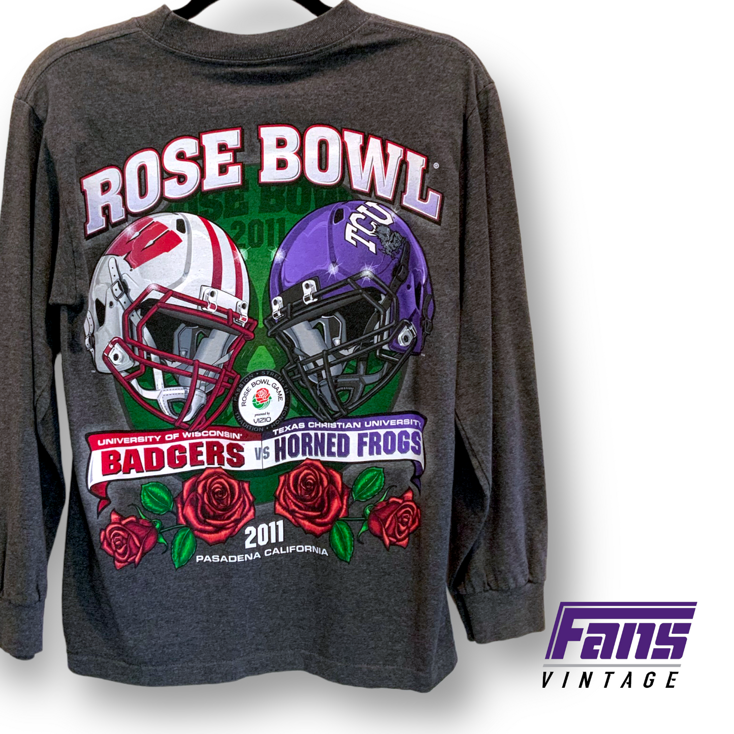 Vintage TCU Rose Bowl Long Sleeve - INSANE Double Sided graphics!