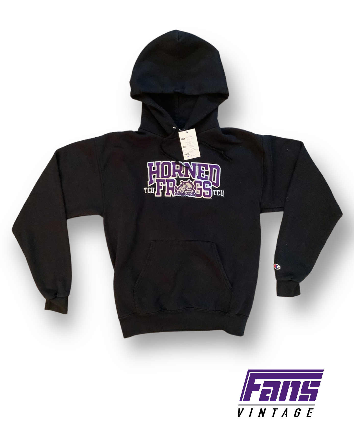 Y2K Vintage TCU Hoodie Sweatshirt with Satin Embroidered Lettering