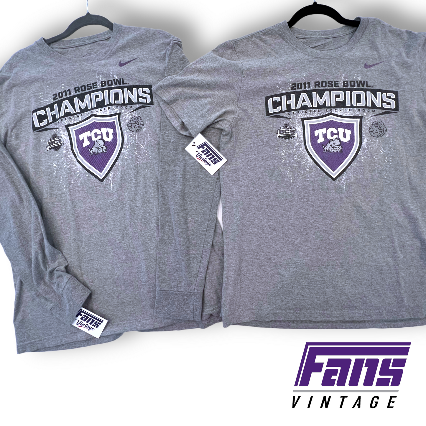 Vintage TCU Rose Bowl Shirts - Both Long and Short Sleeve - Nike Locker Room Issue