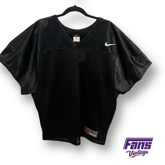 Cropped Solid Black Y2K Vintage Nike Football Jersey