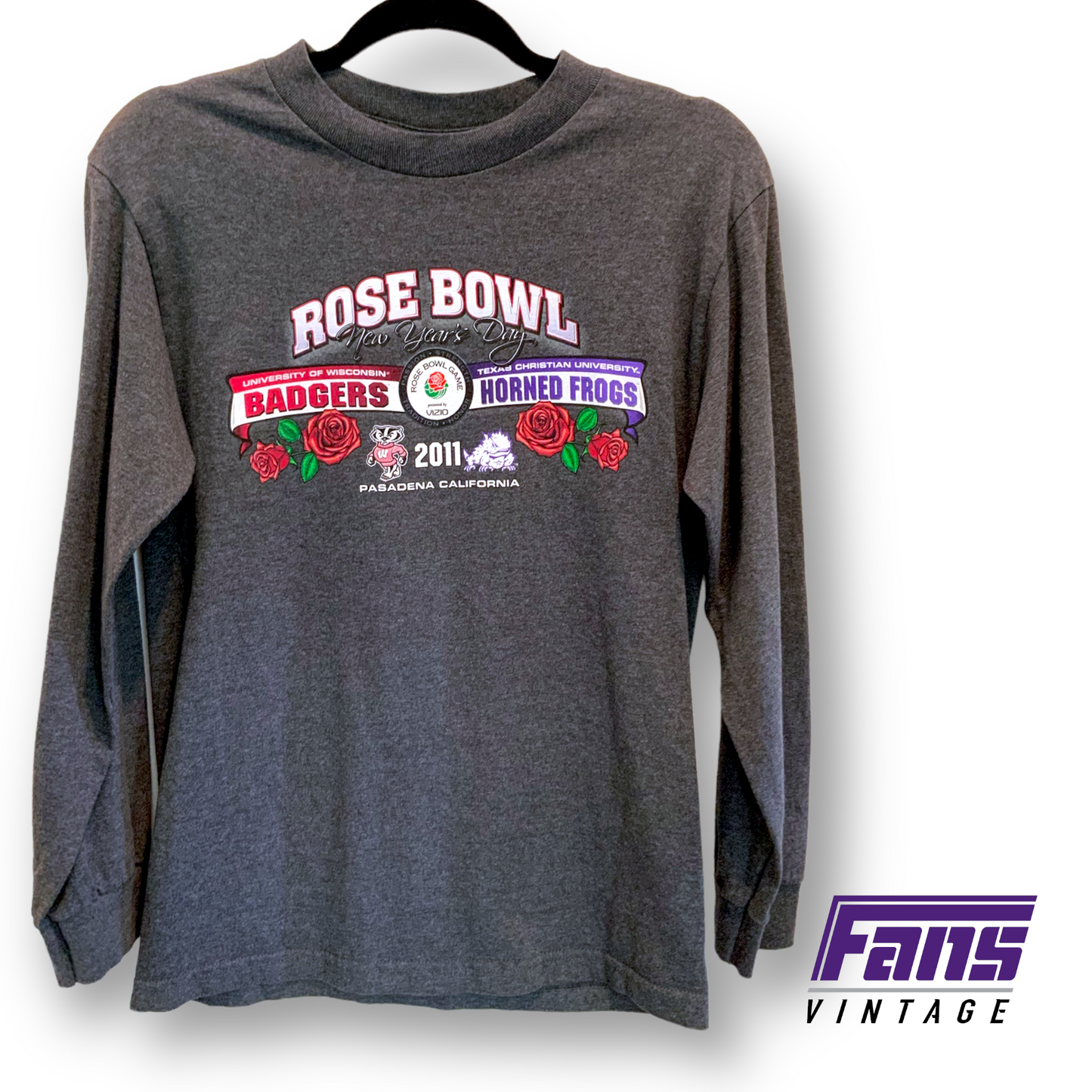 Vintage TCU Rose Bowl Long Sleeve - INSANE Double Sided graphics!