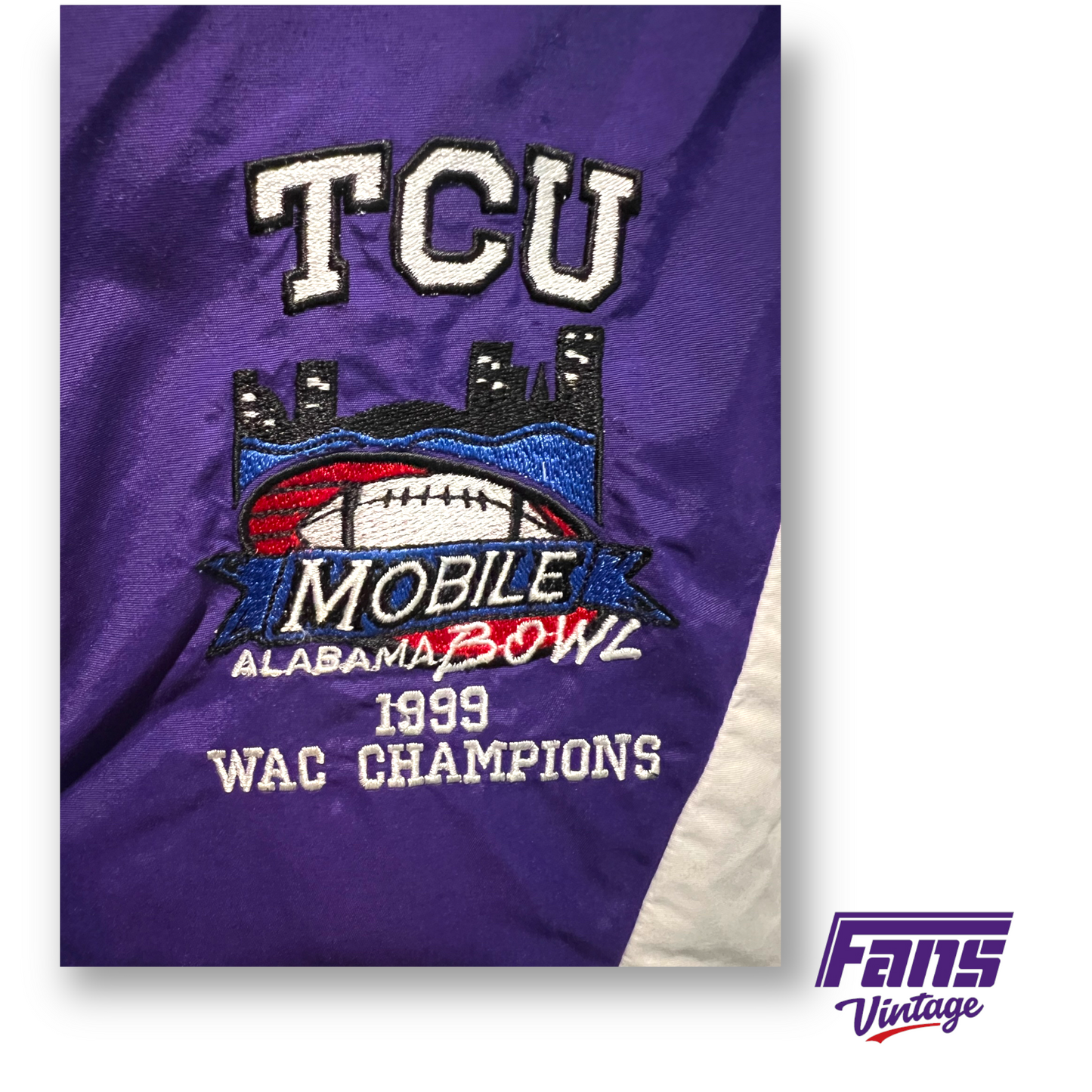 RAD! Vintage TEAM ISSUE / GAME WORN Vintage TCU Football Winbreaker Tracksuit 1999 Bowl Game