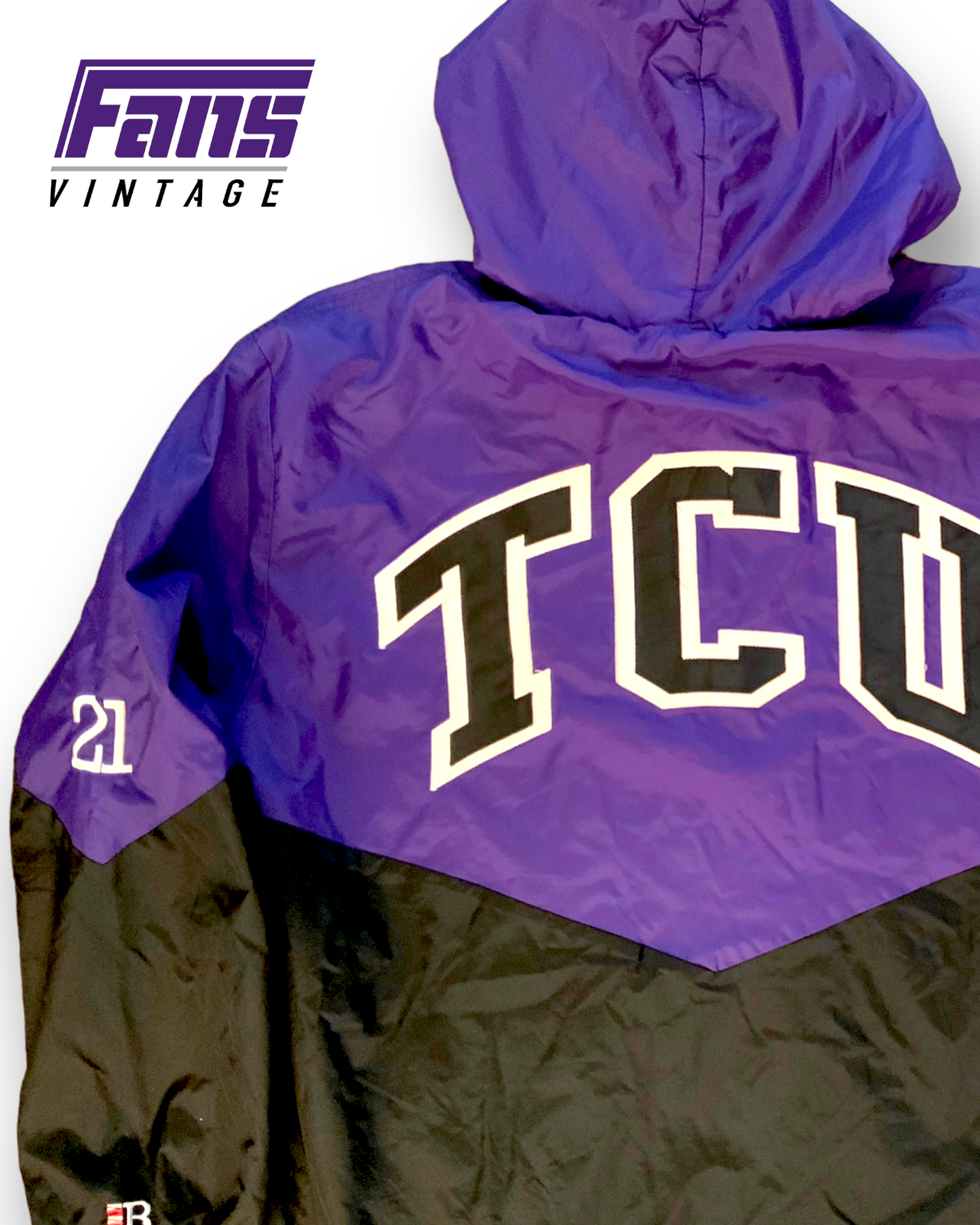 Team-Issue Vintage TCU Jacket - Swimming & Diving Fleece Lined Full Length Parka