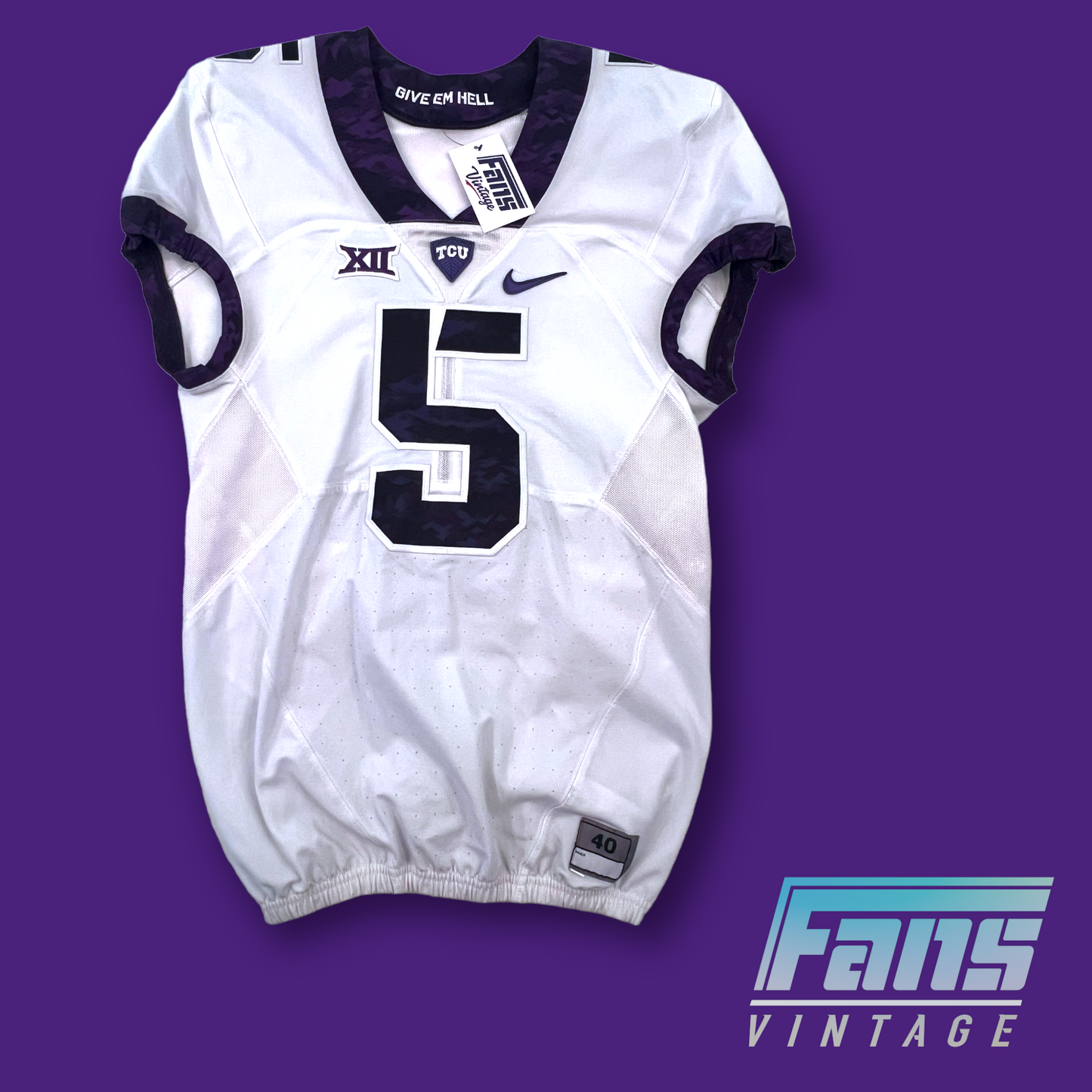 *GRAIL* 2016-17 TCU Football Retired #5 LT Football Jersey- Only used for hype videos!