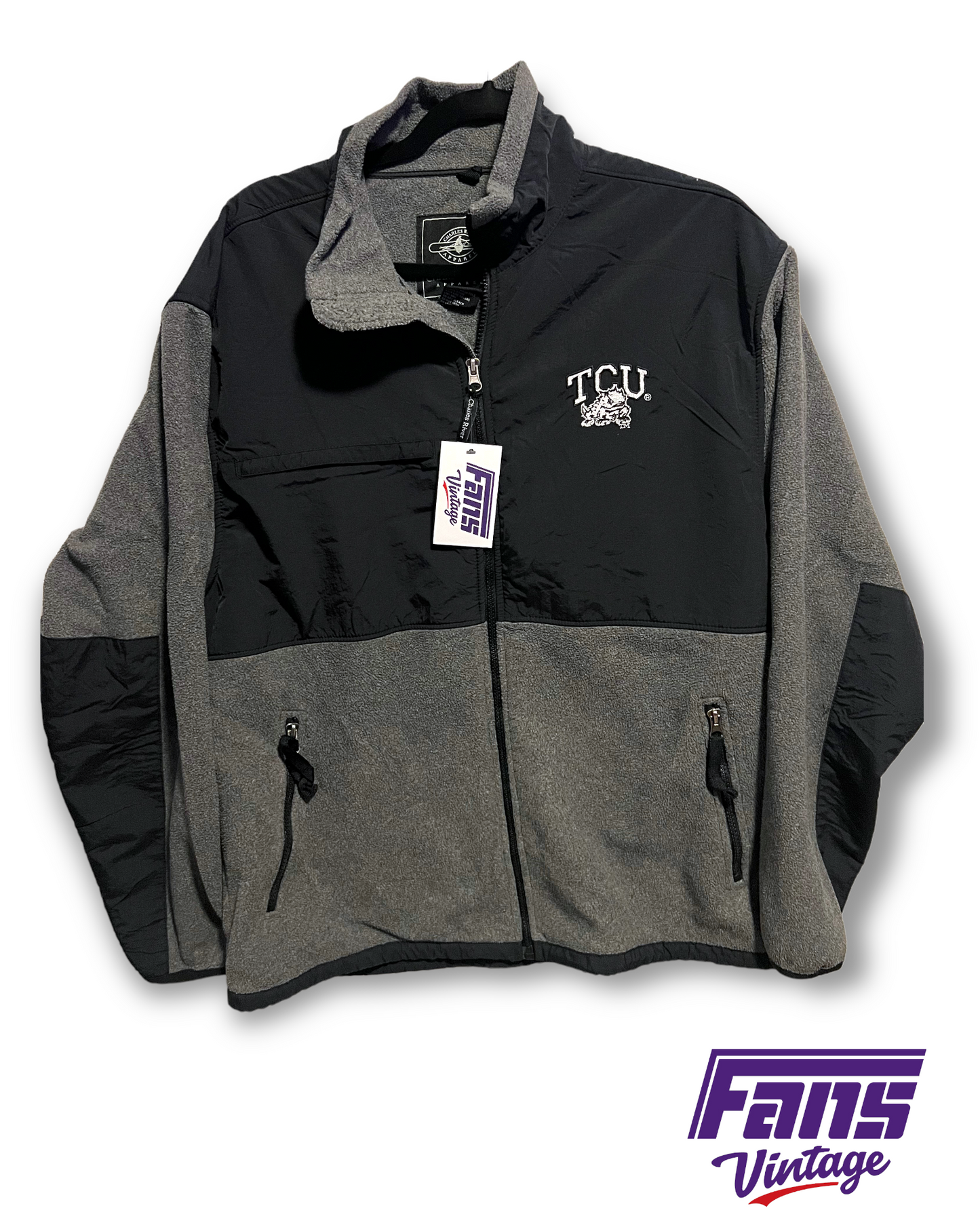 Vintage TCU Northface-Style Fleece Jacket