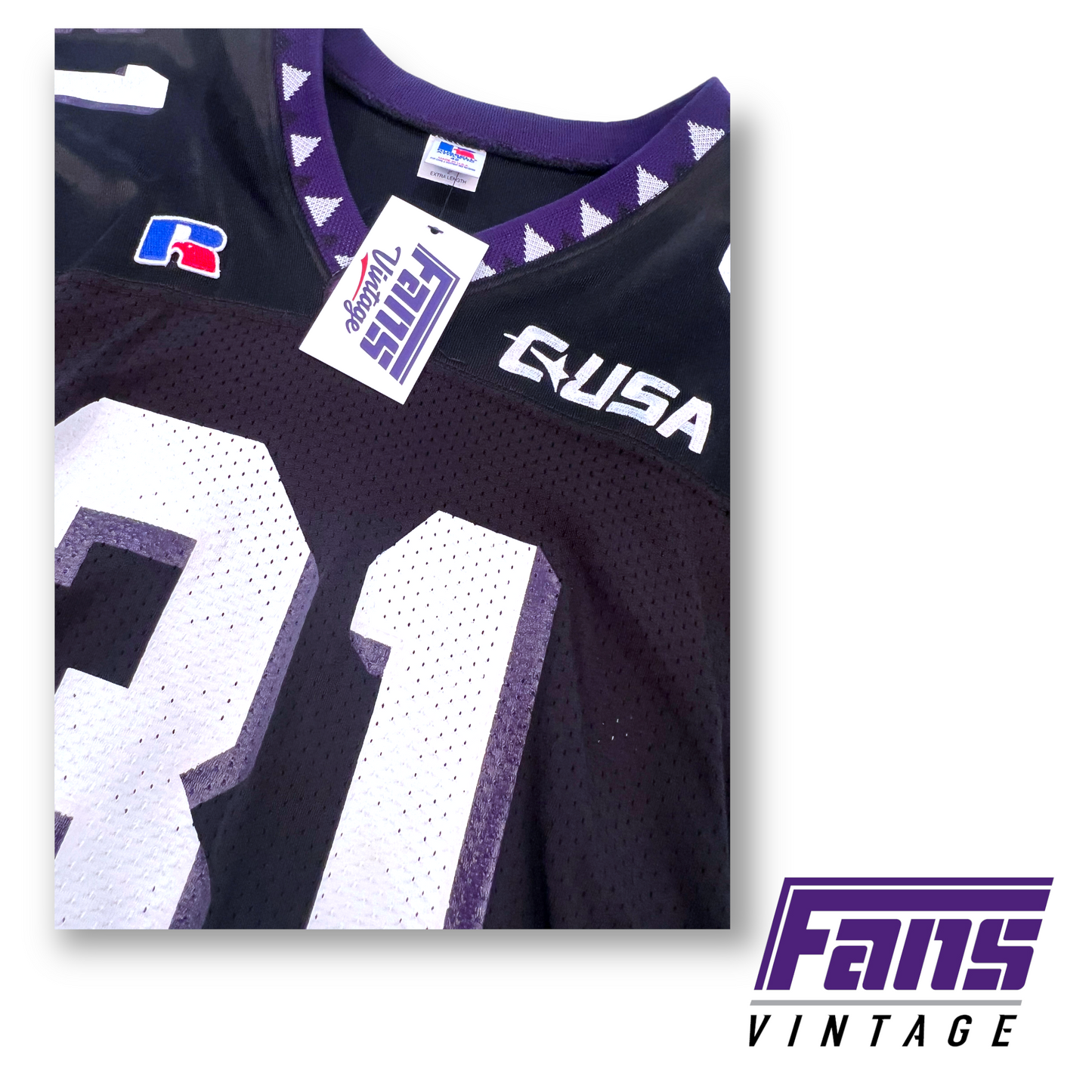 Game worn! Vintage 2000s black LT era Vintage TCU Football Jersey #31