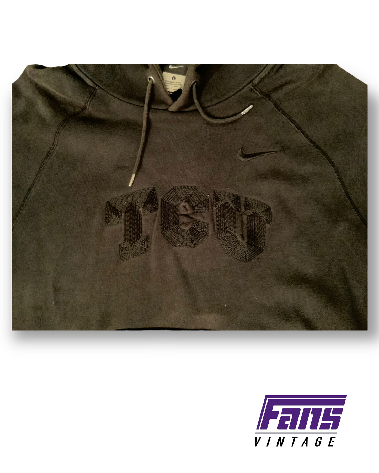 Unique TCU Team-Issue Blackout Hoodie with awesome stitched logo!