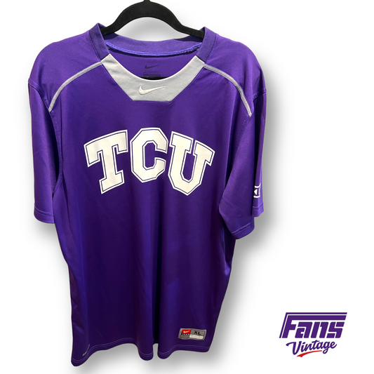 Game Worn! TCU Baseball throwback warmup jersey - Nike Drifit