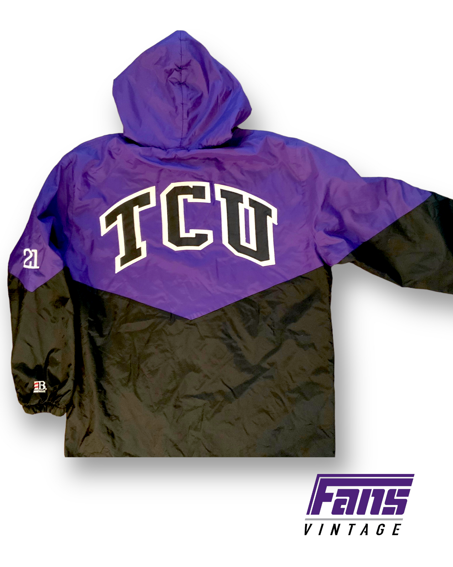 Team-Issue Vintage TCU Jacket - Swimming & Diving Fleece Lined Full Length Parka