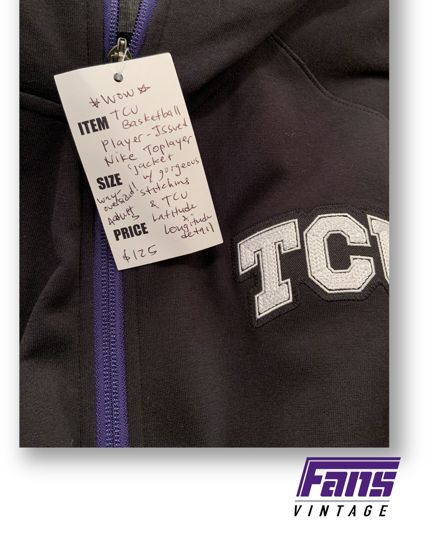 Insane! NEW Player-Issued TCU Basketball Premium Nike Jacket with awesome details!