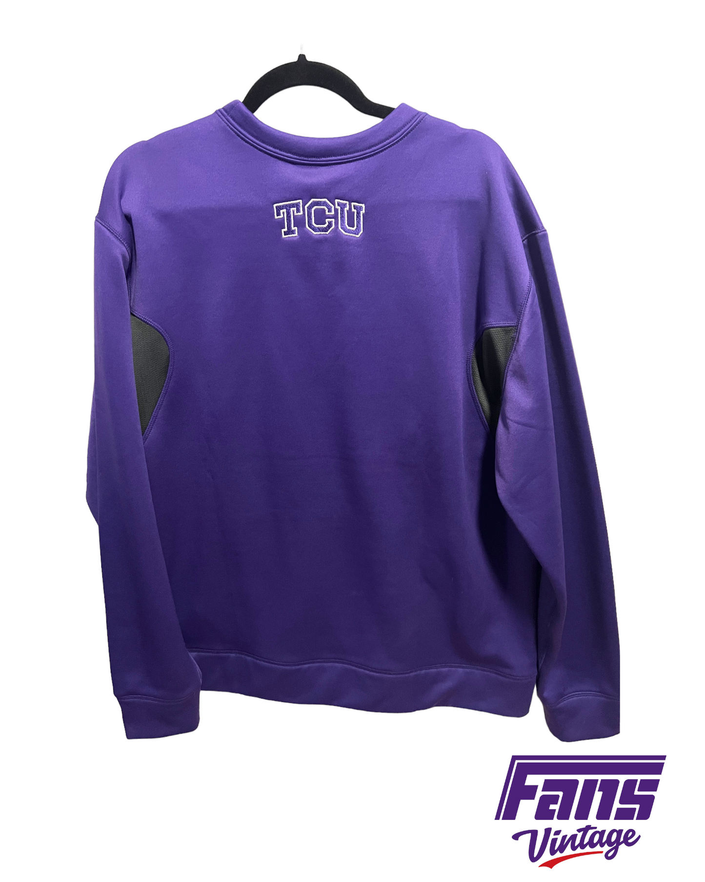 Team Issued! TCU Nike Center Swoosh Modern Crewneck with GIANT stitched Horned Frog!