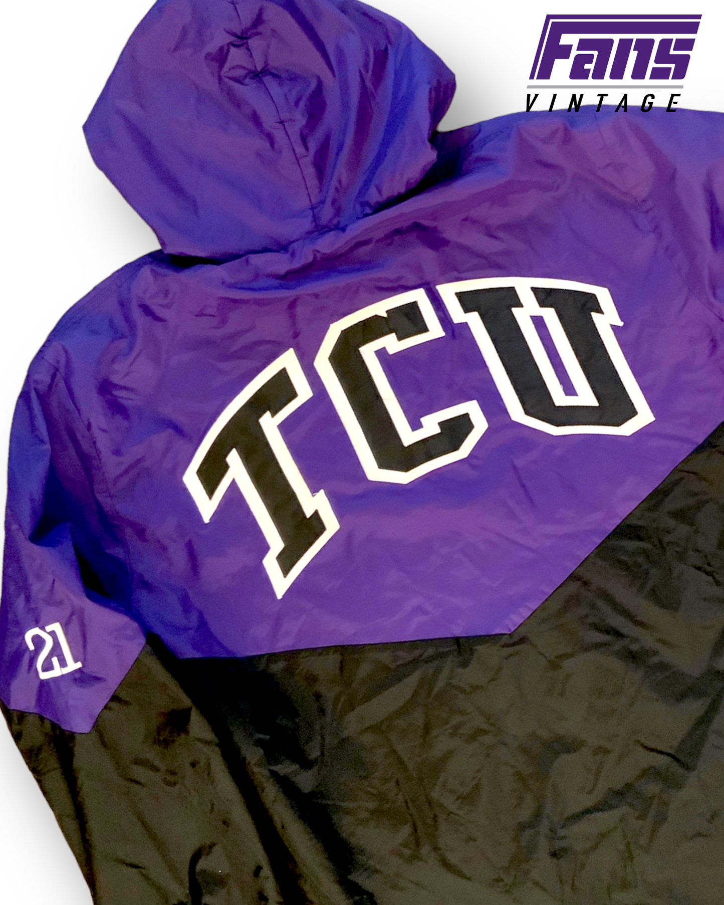 Team-Issue Vintage TCU Jacket - Swimming & Diving Fleece Lined Full Length Parka