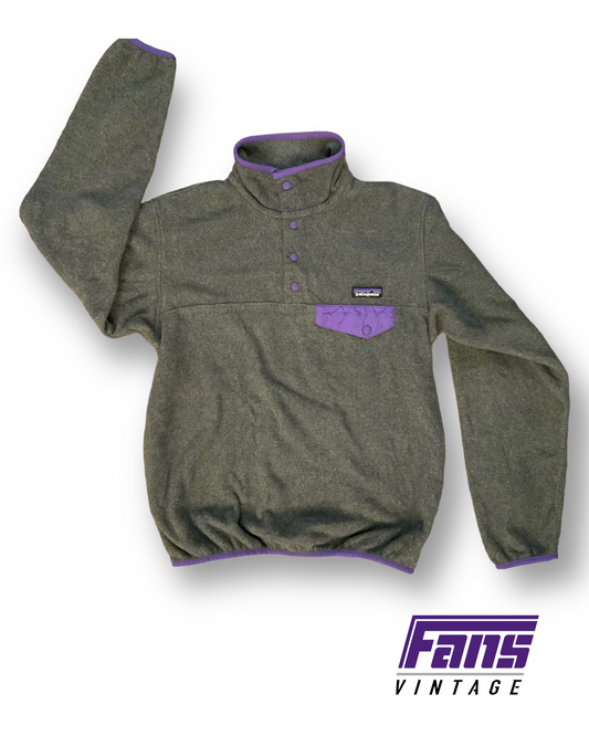 Vintage Patagonia Grey/Purple Synchilla Fleece Pullover Sweater