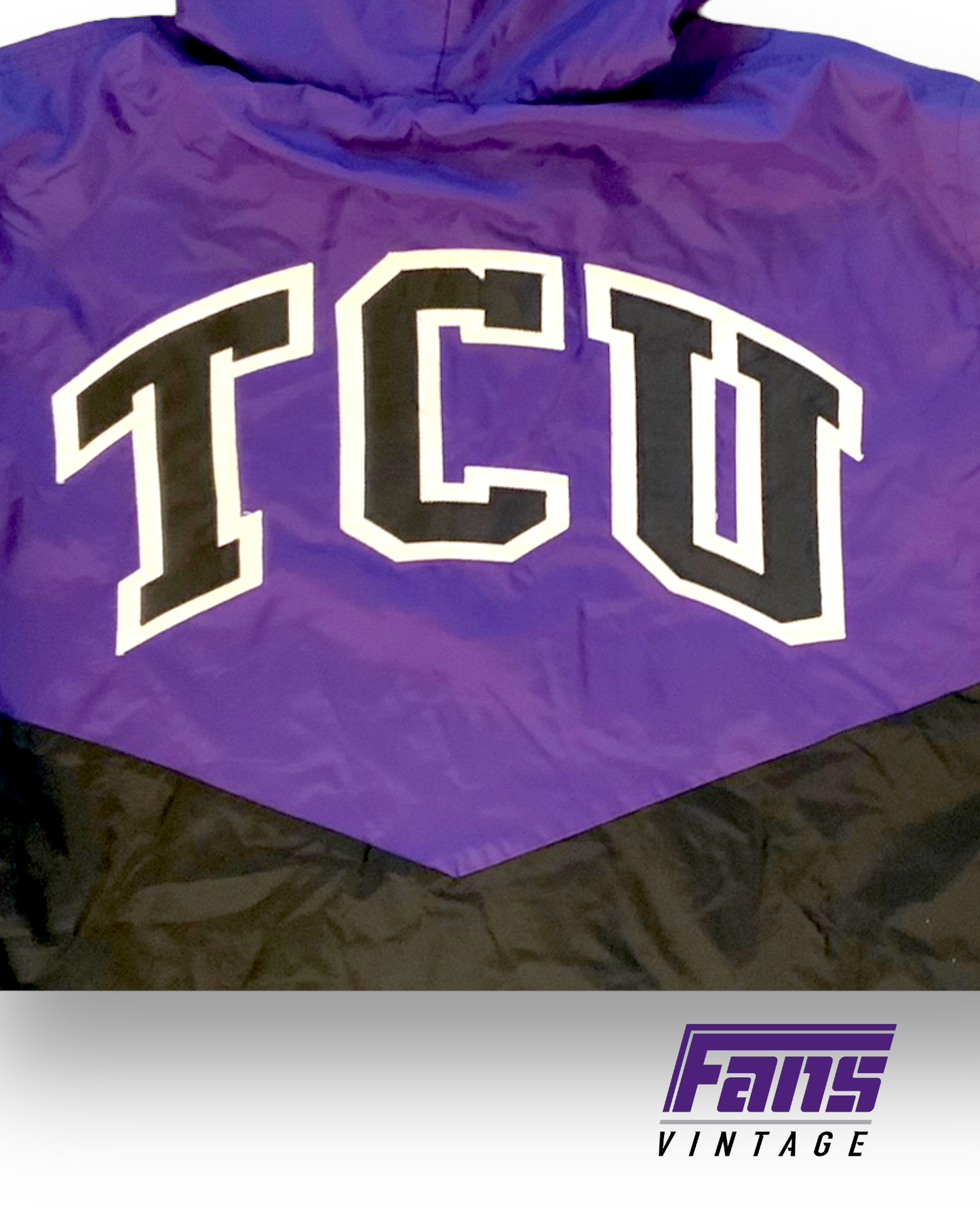 Team-Issue Vintage TCU Jacket - Swimming & Diving Fleece Lined Full Length Parka