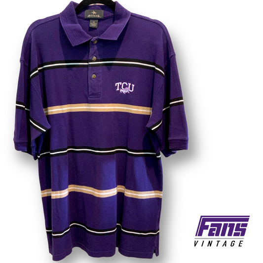 Y2K Vintage TCU Polo - Antigua Brand with Unique Colorway!