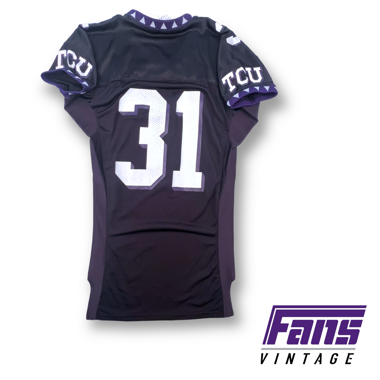 Game worn! Vintage 2000s black LT era Vintage TCU Football Jersey #31