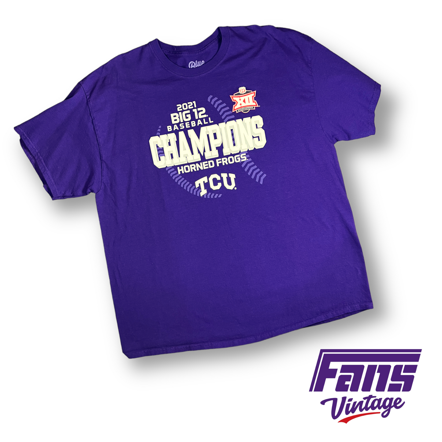 TCU Baseball Team-Issued 2021 Big 12 Champs Tee