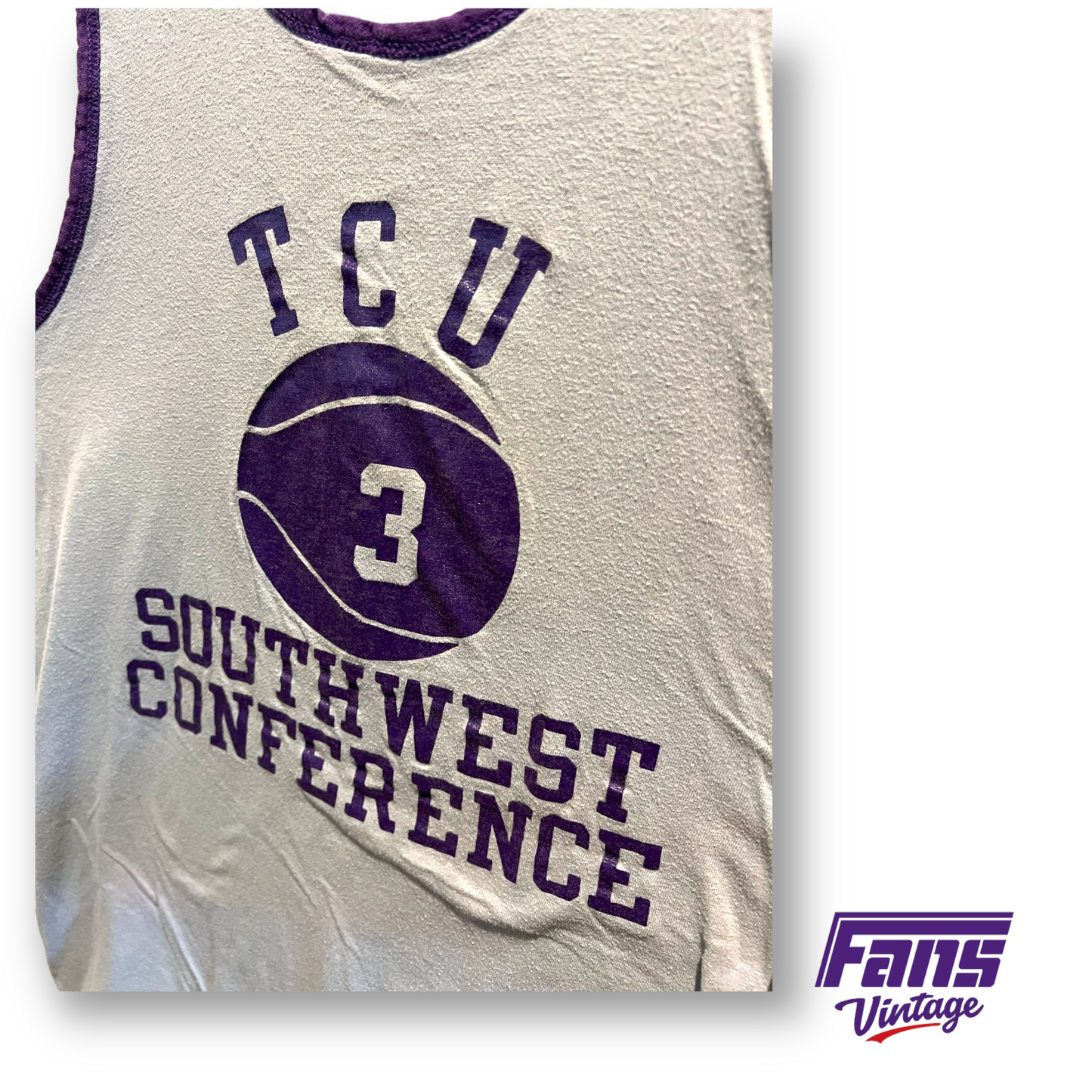 1970s Vintage TCU Basketball Jersey - Double Sided with Funny Slogan