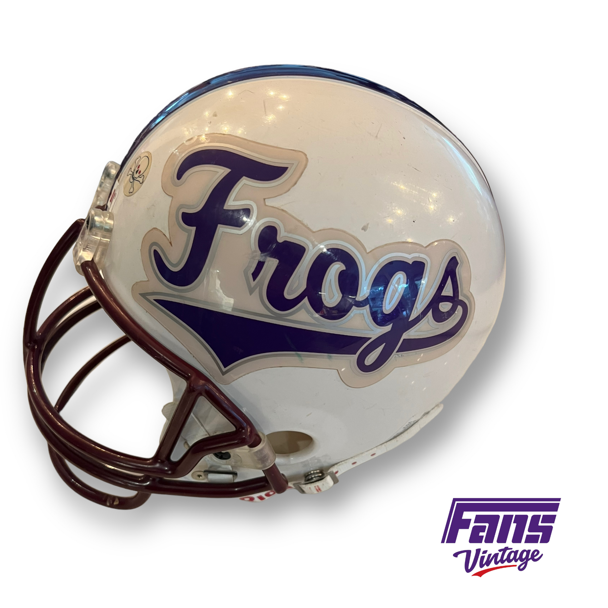 football helmet 80s Unique! Script font "Frogs" Vintage 80s Football Helmet