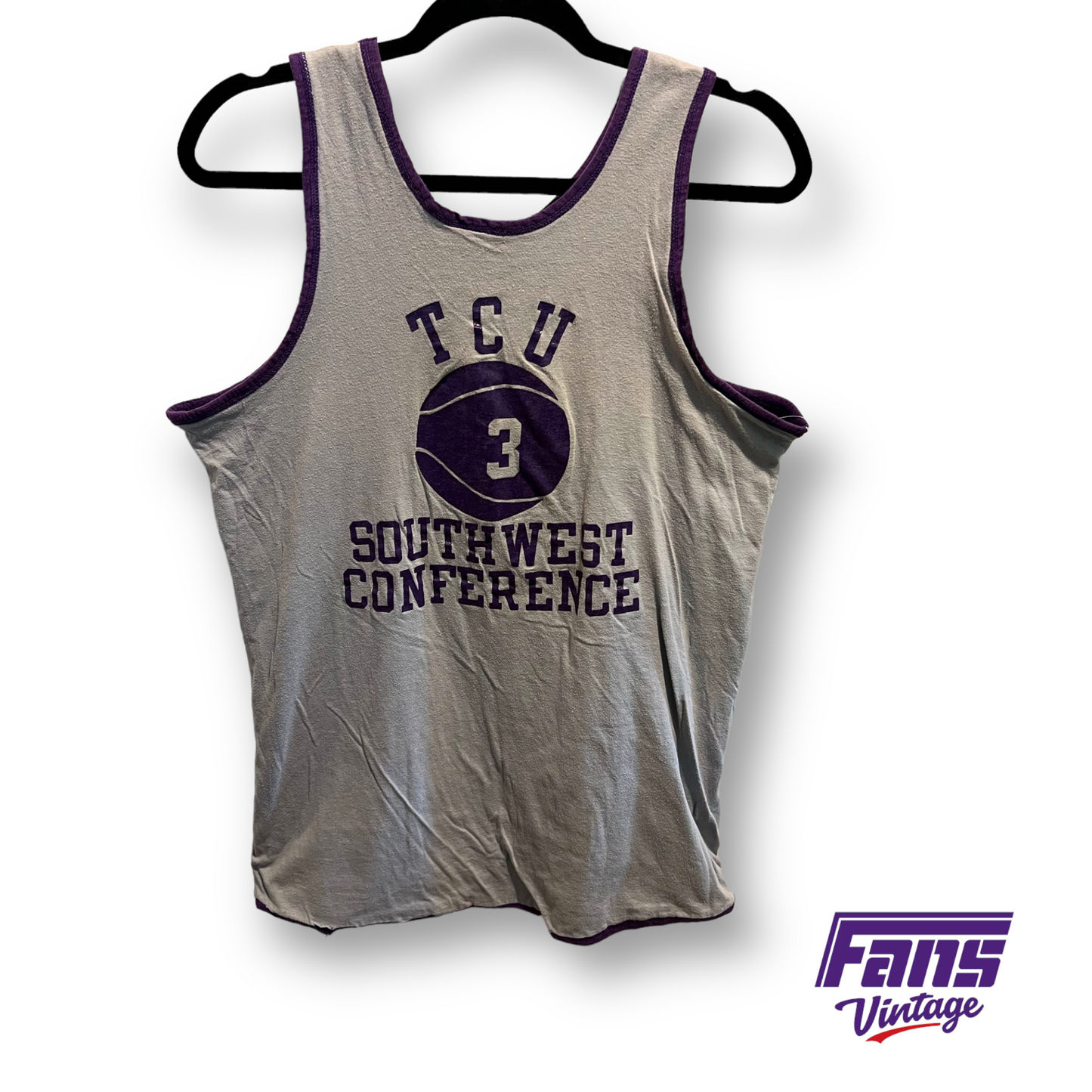 1970s Vintage TCU Basketball Jersey - Double Sided with Funny Slogan