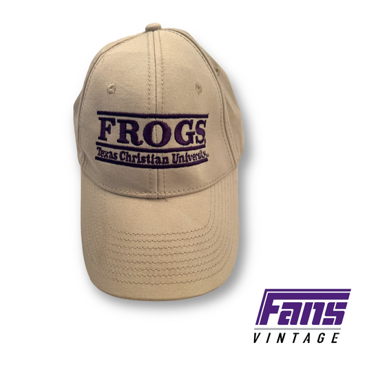 Unique "The Game" Khaki Colored FROGS Split Bar Strapback Hat