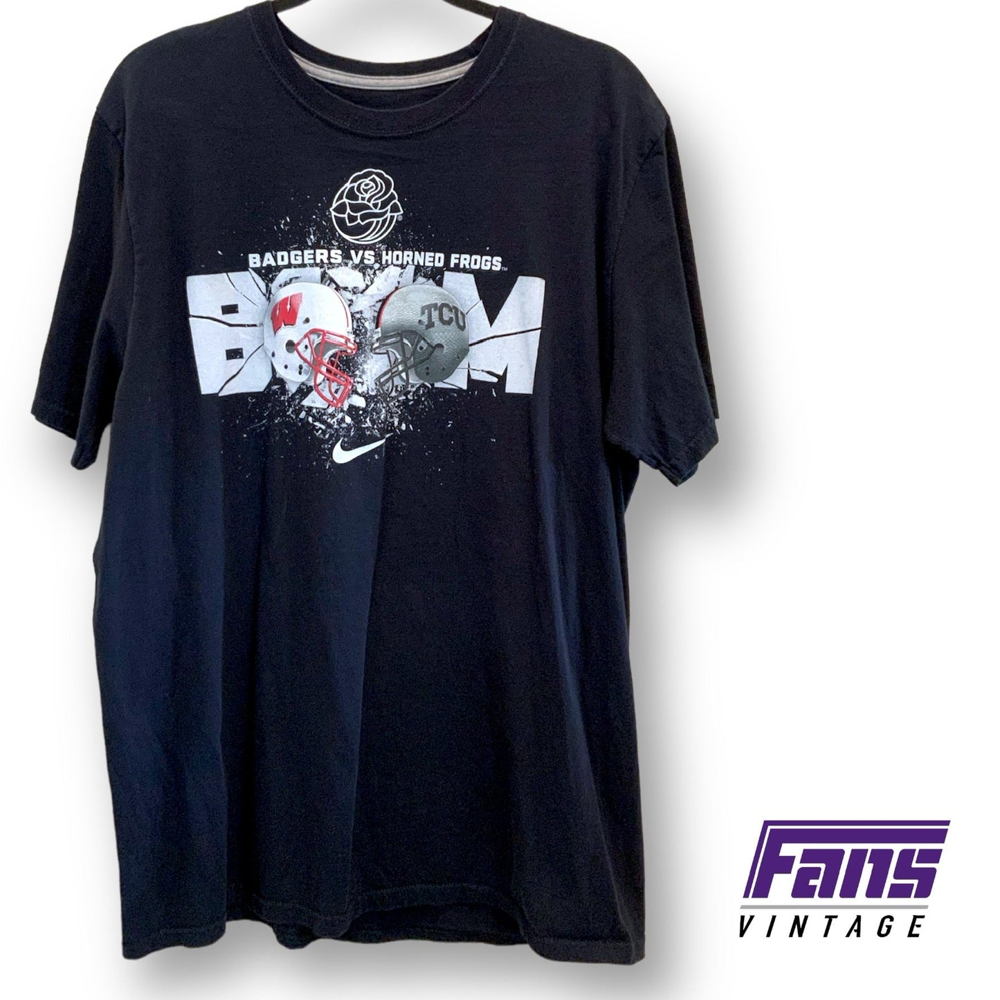 2011 Rose Bowl TCU Football Nike "BOOM" Helmet Crash Tees (Long and Short Sleeve)