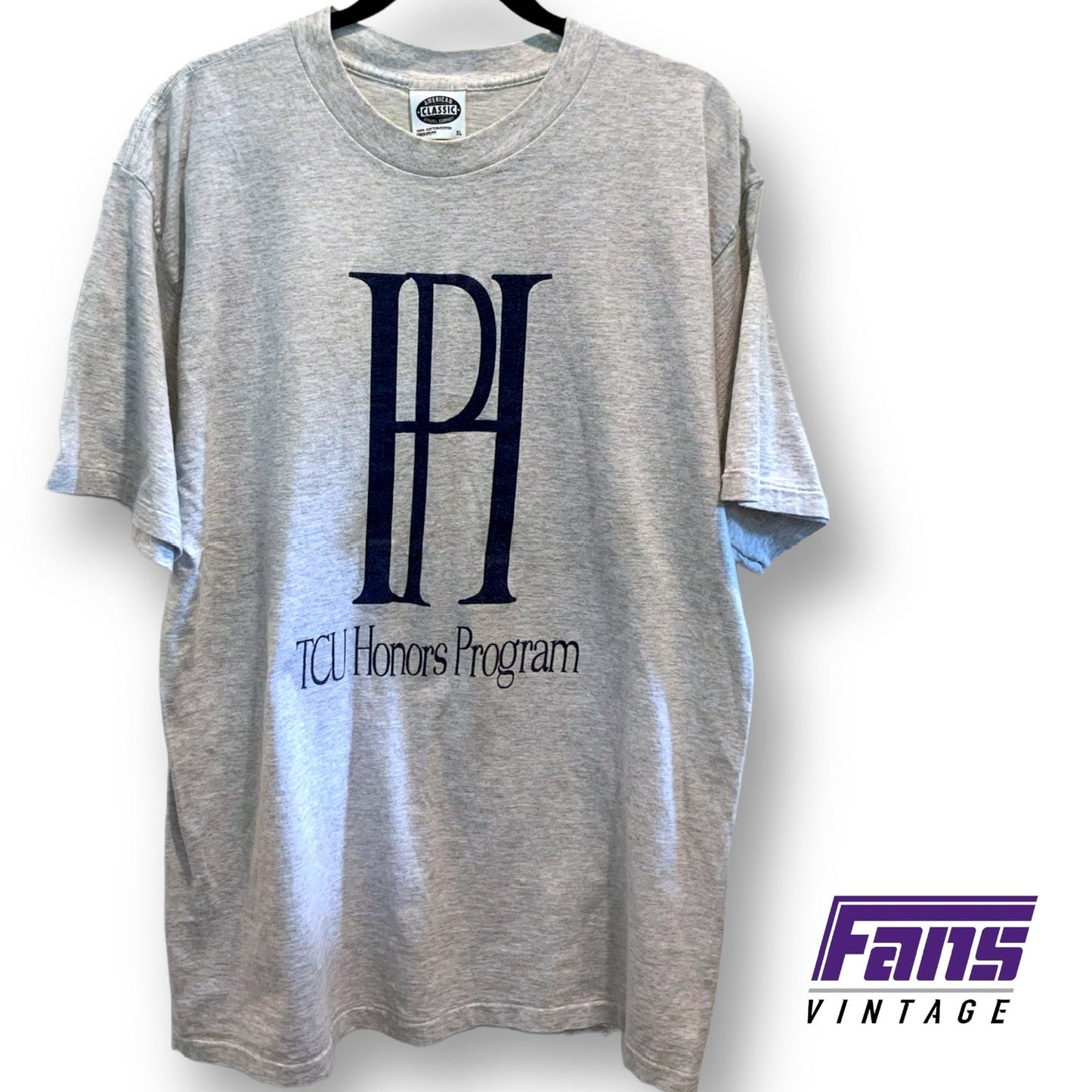 90s Vintage TCU Tee - TCU Honors Program Heather Gray Shirt