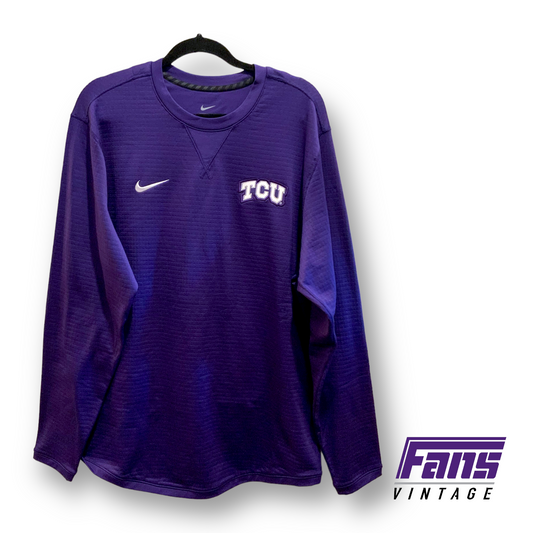 Nike TCU Team Issue Athletic Cut Crew Neck with Scooped Hem