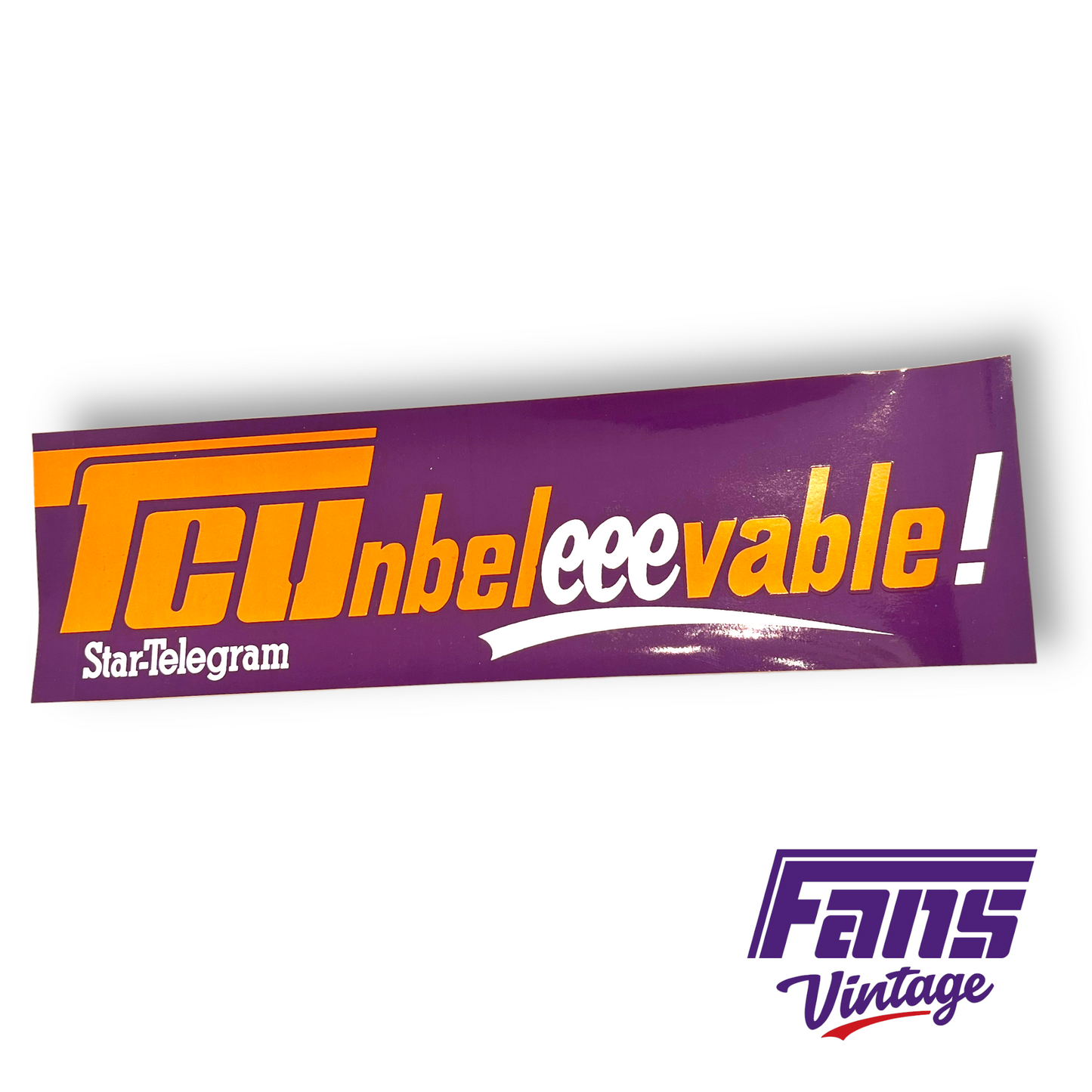 Unbelievable! Early 80s Vintage TCU Flying T Bumper Sticker