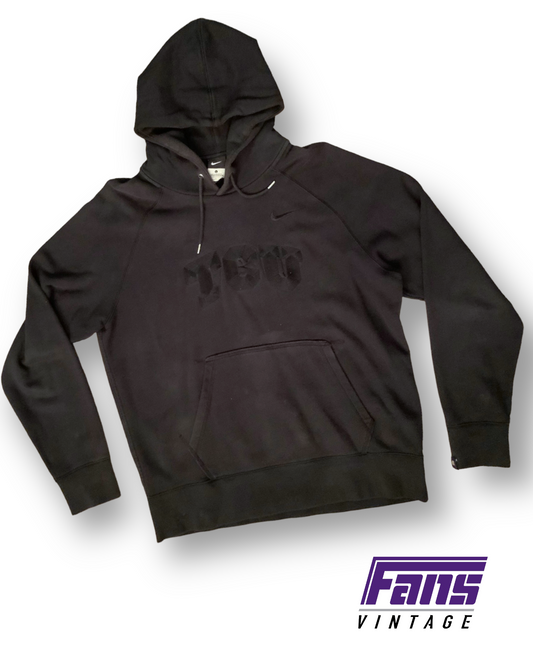 Unique TCU Team-Issue Blackout Hoodie with awesome stitched logo!