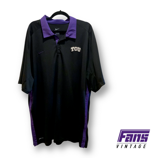 Team-Issued TCU Football Coach Polo - Nike Drifit Premium Material