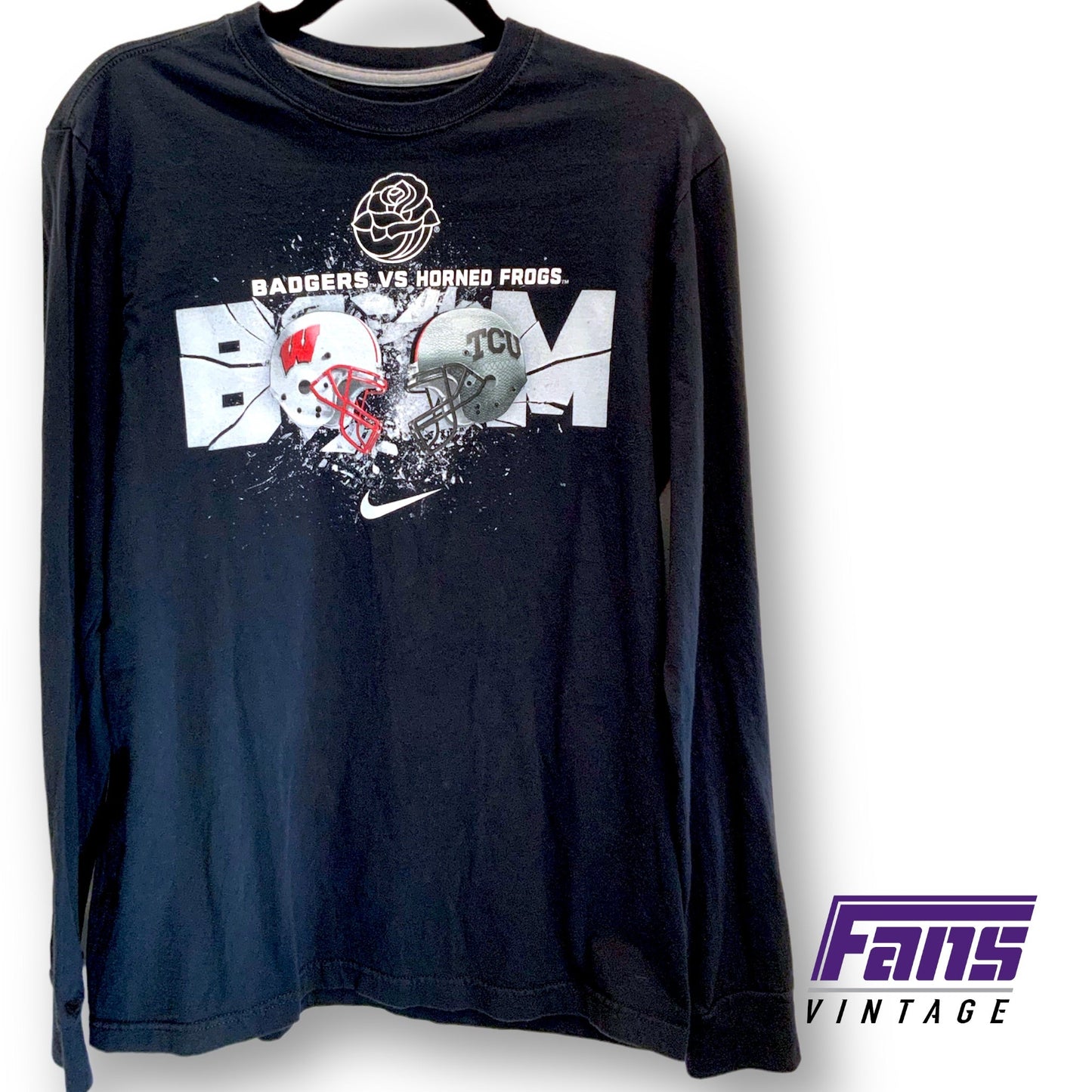 2011 Rose Bowl TCU Football Nike "BOOM" Helmet Crash Tees (Long and Short Sleeve)