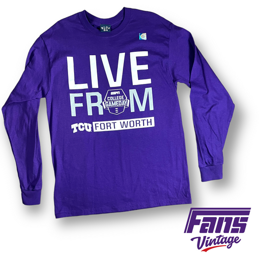 New with Tags! "LIVE FROM FORT WORTH" TCU College Game Day Longsleeve Tee