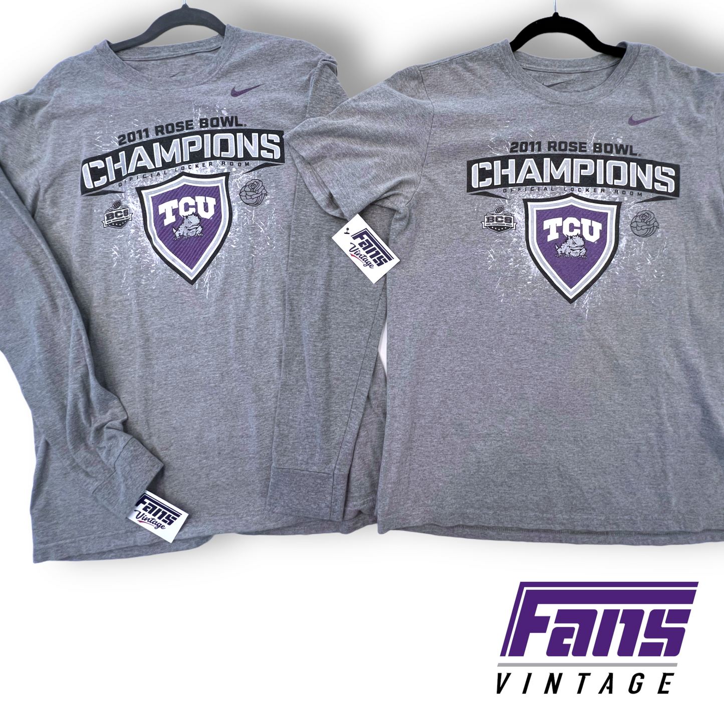 Vintage TCU Rose Bowl Shirts - Both Long and Short Sleeve - Nike Locker Room Issue