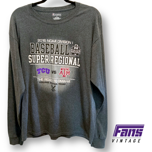 2016 TCU Baseball Super Regional Long sleeve shirt - TCU vs. Rival A&M!