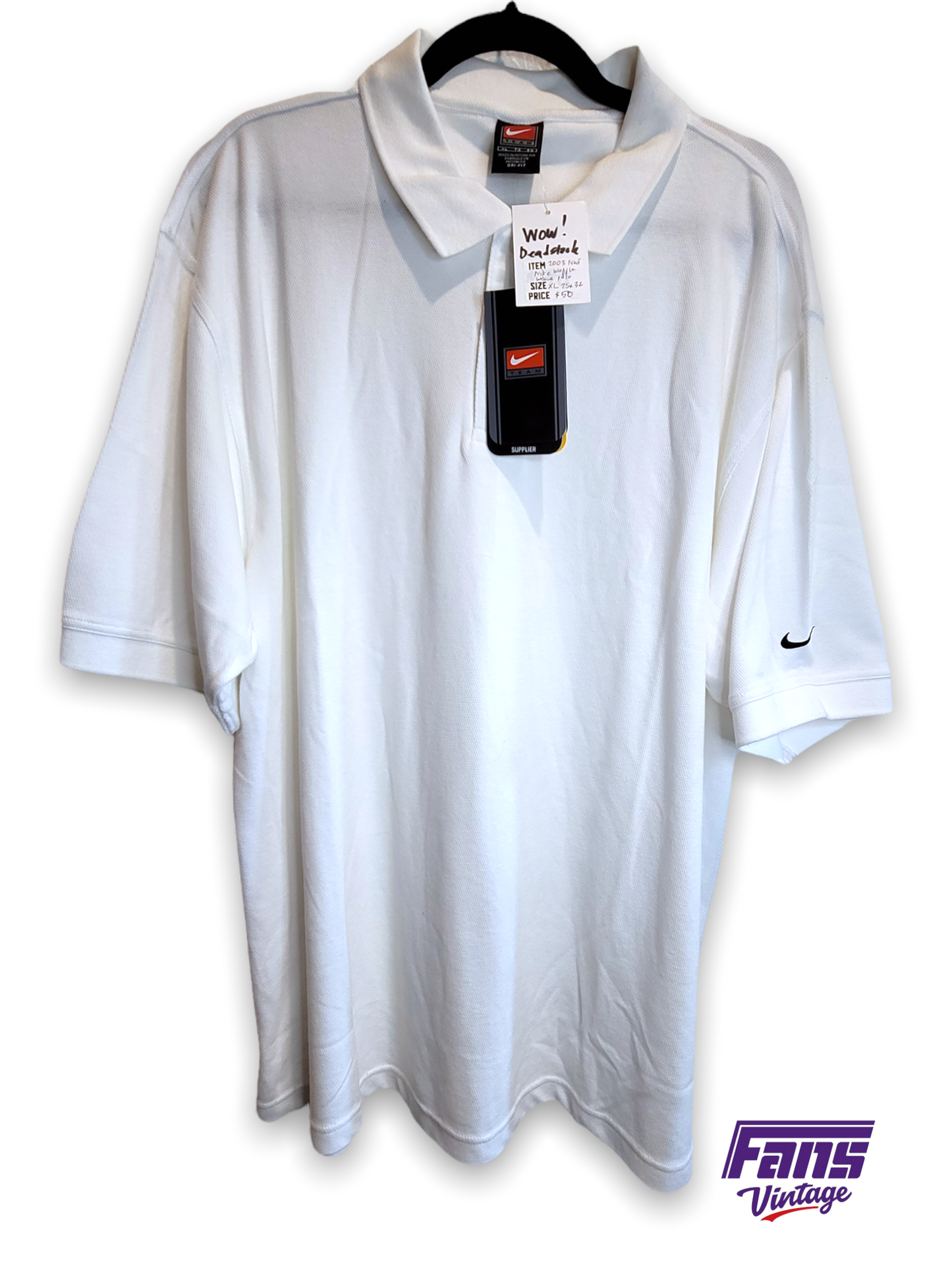 Vintage 2003 New with Tags Nike waffle weave cotton Polo